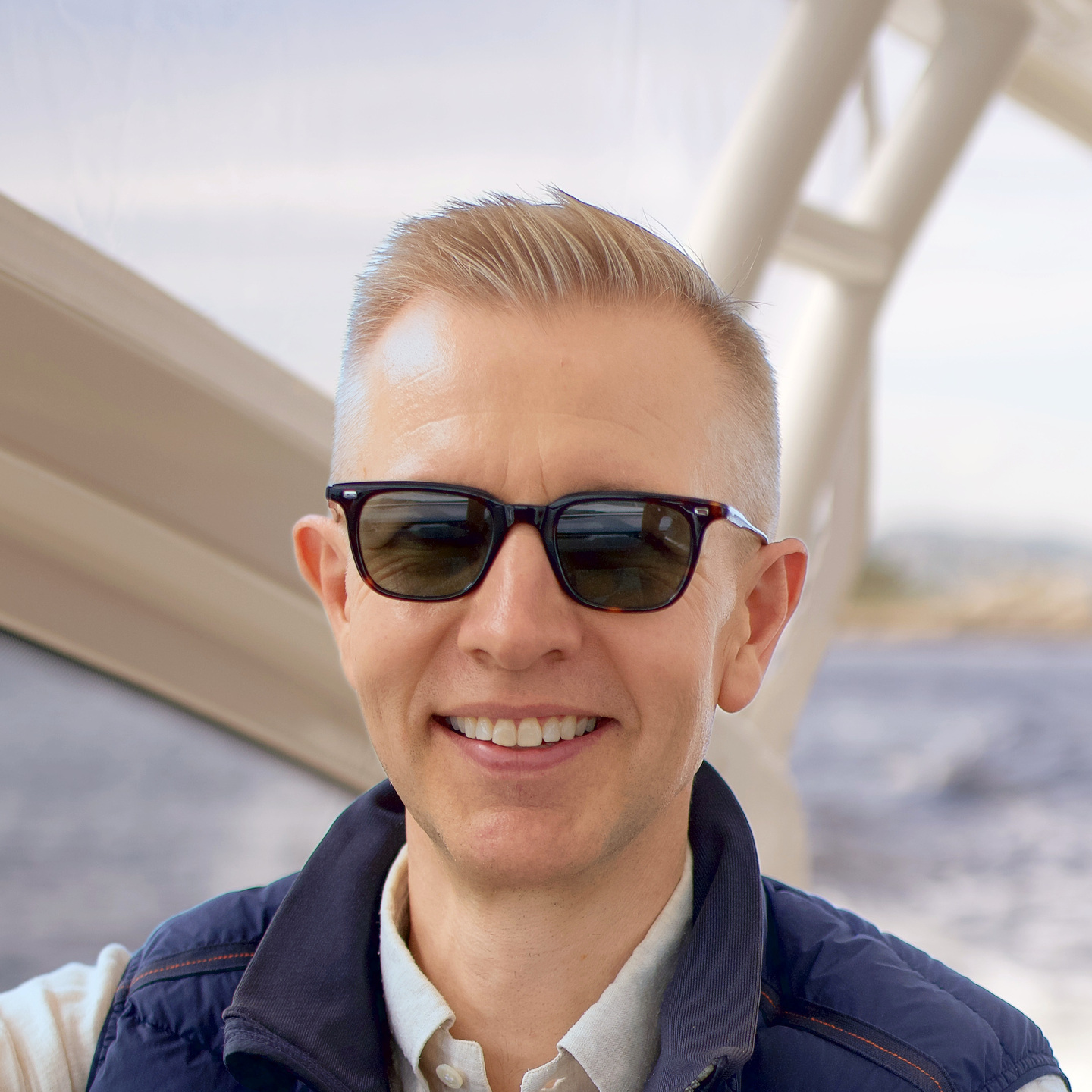 Bjarne Kristoffersen on the boat